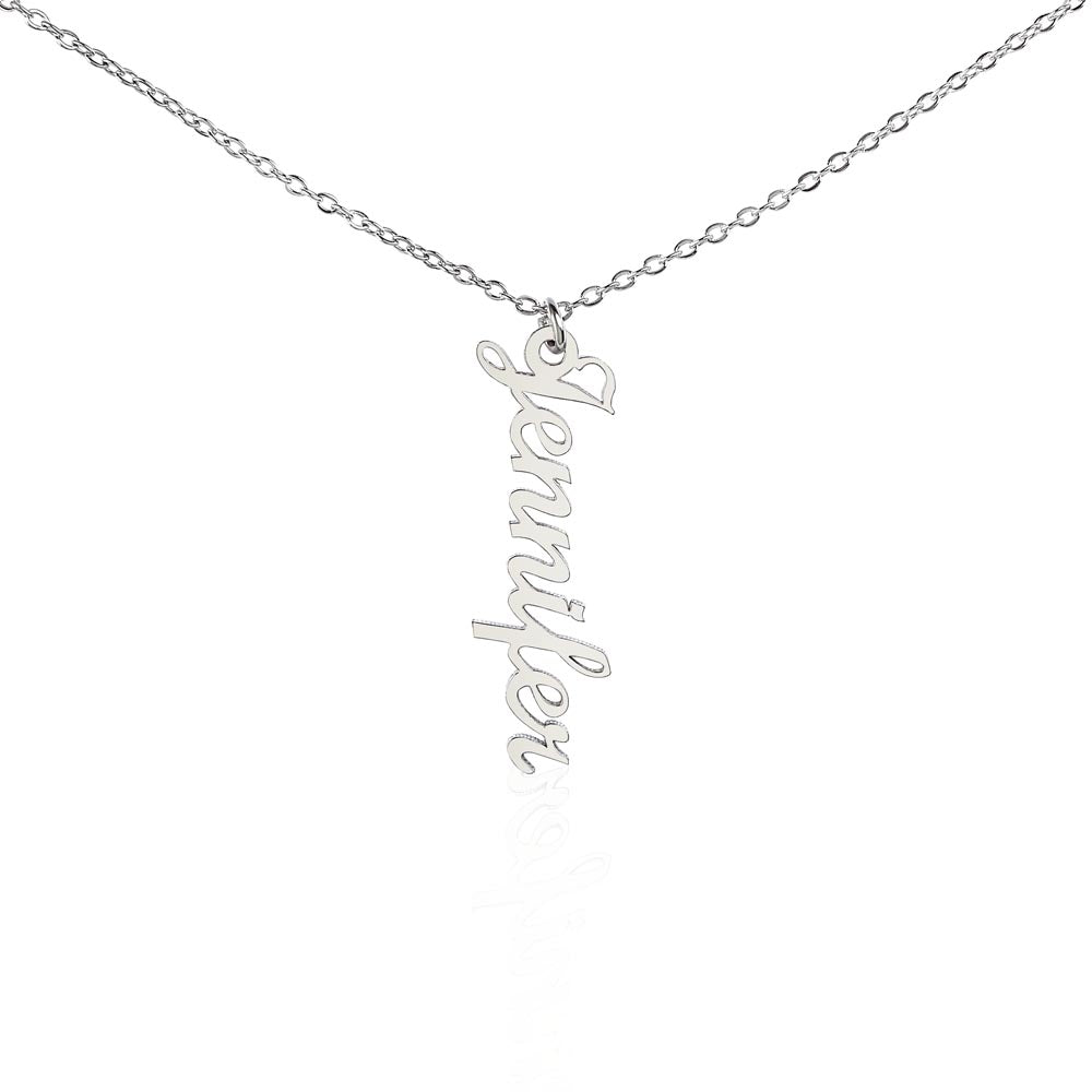 Collier vertical avec nom et carte sans message